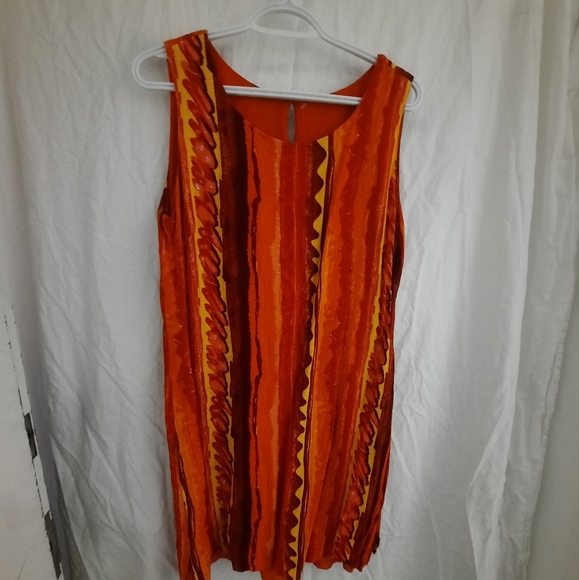 Mini Soleil dress, SZ M, Orange, Burgundy Yellow. - Picture 2 of 3